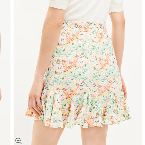 LOFT Petite Buttercup Floral Flounce Skirt NWT - Picture 3 of 7